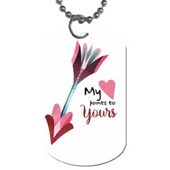 My Heart Points To Yours / Pink And Blue Cupid s Arrows (white) Dog Tag (one Side) by FashionFling