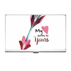 My Heart Points To Yours / Pink And Blue Cupid s Arrows (white) Business Card Holders by FashionFling