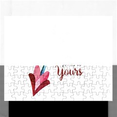 My Heart Points To Yours / Pink And Blue Cupid s Arrows (white) Rectangular Jigsaw Puzzl by FashionFling