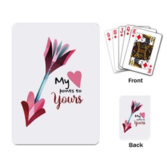 My Heart Points To Yours / Pink And Blue Cupid s Arrows (white) Playing Card by FashionFling