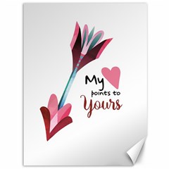 My Heart Points To Yours / Pink And Blue Cupid s Arrows (white) Canvas 36  X 48   by FashionFling