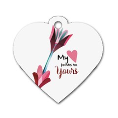 My Heart Points To Yours / Pink And Blue Cupid s Arrows (white) Dog Tag Heart (two Sides) by FashionFling