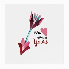 My Heart Points To Yours / Pink And Blue Cupid s Arrows (white) Medium Glasses Cloth by FashionFling