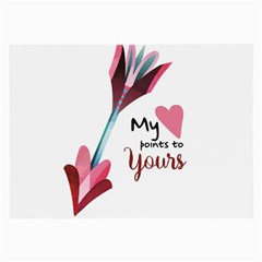 My Heart Points To Yours / Pink And Blue Cupid s Arrows (white) Large Glasses Cloth (2-side) by FashionFling