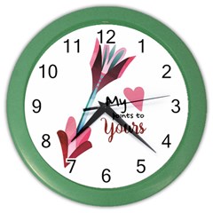 My Heart Points To Yours / Pink And Blue Cupid s Arrows (white) Color Wall Clocks by FashionFling