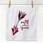 My Heart Points To Yours / Pink And Blue Cupid s Arrows (white) Face Towel Front