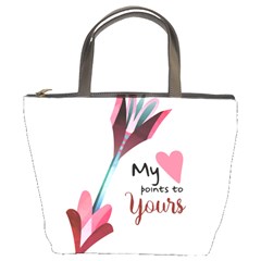 My Heart Points To Yours / Pink And Blue Cupid s Arrows (white) Bucket Bags by FashionFling