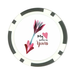 My Heart Points To Yours / Pink And Blue Cupid s Arrows (white) Poker Chip Card Guard (10 Pack) by FashionFling