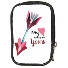 My Heart Points To Yours / Pink And Blue Cupid s Arrows (white) Compact Camera Cases by FashionFling