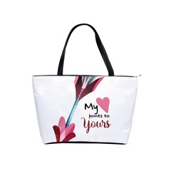 My Heart Points To Yours / Pink And Blue Cupid s Arrows (white) Shoulder Handbags by FashionFling