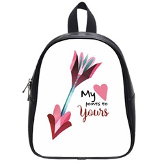 My Heart Points To Yours / Pink And Blue Cupid s Arrows (white) School Bags (small)  by FashionFling