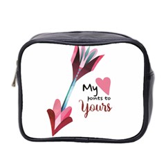 My Heart Points To Yours / Pink And Blue Cupid s Arrows (white) Mini Toiletries Bag 2-side by FashionFling