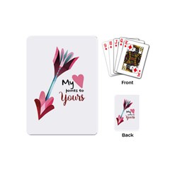 My Heart Points To Yours / Pink And Blue Cupid s Arrows (white) Playing Cards (mini)  by FashionFling