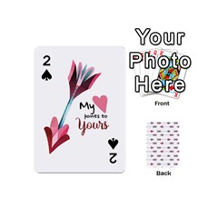 My Heart Points To Yours / Pink And Blue Cupid s Arrows (white) Playing Cards 54 (mini)  by FashionFling