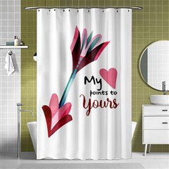 My Heart Points To Yours / Pink And Blue Cupid s Arrows (white) Shower Curtain 48  X 72  (small)  by FashionFling