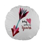 My Heart Points To Yours / Pink And Blue Cupid s Arrows (white) Standard 15  Premium Round Cushions Front