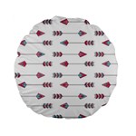 My Heart Points To Yours / Pink And Blue Cupid s Arrows (white) Standard 15  Premium Round Cushions Back