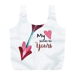 My Heart Points To Yours / Pink And Blue Cupid s Arrows (white) Full Print Recycle Bags (l)  by FashionFling