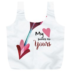 My Heart Points To Yours / Pink And Blue Cupid s Arrows (white) Full Print Recycle Bags (l)  by FashionFling