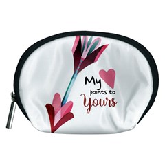 My Heart Points To Yours / Pink And Blue Cupid s Arrows (white) Accessory Pouches (medium)  by FashionFling