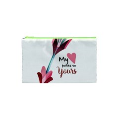 My Heart Points To Yours / Pink And Blue Cupid s Arrows (white) Cosmetic Bag (xs) by FashionFling