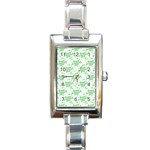 Saint Patrick Motif Pattern Rectangle Italian Charm Watch Front