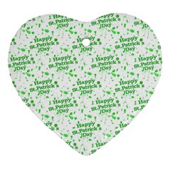 Saint Patrick Motif Pattern Ornament (heart) by dflcprints