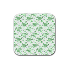 Saint Patrick Motif Pattern Rubber Coaster (square)  by dflcprints