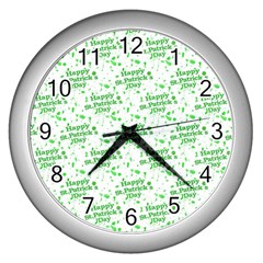 Saint Patrick Motif Pattern Wall Clocks (silver)  by dflcprints