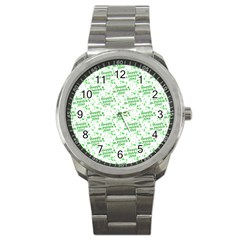 Saint Patrick Motif Pattern Sport Metal Watch by dflcprints