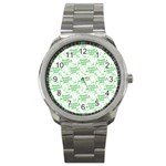 Saint Patrick Motif Pattern Sport Metal Watch Front