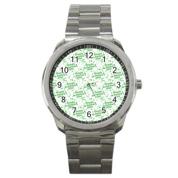 Saint Patrick Motif Pattern Sport Metal Watch