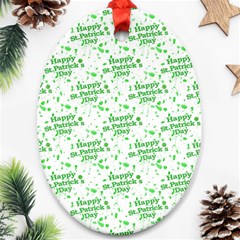 Saint Patrick Motif Pattern Oval Ornament (two Sides) by dflcprints