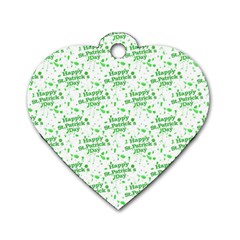 Saint Patrick Motif Pattern Dog Tag Heart (two Sides) by dflcprints