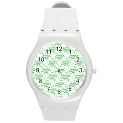 Saint Patrick Motif Pattern Round Plastic Sport Watch (m) by dflcprints