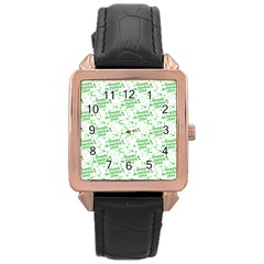 Saint Patrick Motif Pattern Rose Gold Leather Watch  by dflcprints