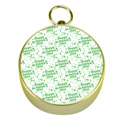 Saint Patrick Motif Pattern Gold Compasses by dflcprints