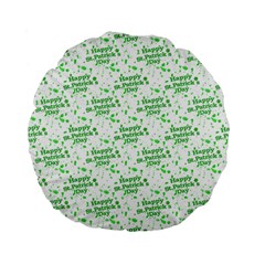 Saint Patrick Motif Pattern Standard 15  Premium Flano Round Cushions by dflcprints