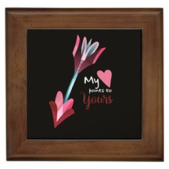 My Heart Points To Yours / Pink And Blue Cupid s Arrows (black) Framed Tiles by FashionFling