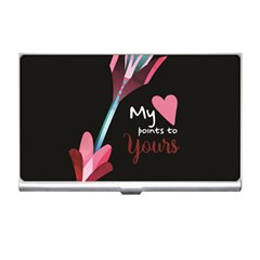 My Heart Points To Yours / Pink And Blue Cupid s Arrows (black) Business Card Holders by FashionFling