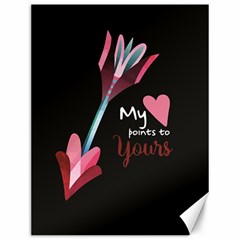 My Heart Points To Yours / Pink And Blue Cupid s Arrows (black) Canvas 12  X 16   by FashionFling