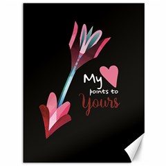 My Heart Points To Yours / Pink And Blue Cupid s Arrows (black) Canvas 36  X 48   by FashionFling