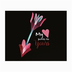 My Heart Points To Yours / Pink And Blue Cupid s Arrows (black) Small Glasses Cloth (2-side) by FashionFling