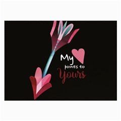 My Heart Points To Yours / Pink And Blue Cupid s Arrows (black) Large Glasses Cloth by FashionFling