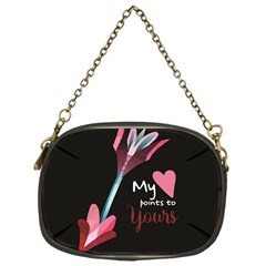 My Heart Points To Yours / Pink And Blue Cupid s Arrows (black) Chain Purses (one Side)  by FashionFling