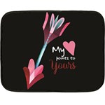 My Heart Points To Yours / Pink and Blue Cupid s Arrows (black) Double Sided Fleece Blanket (Mini)  35 x27  Blanket Front