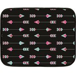 My Heart Points To Yours / Pink and Blue Cupid s Arrows (black) Double Sided Fleece Blanket (Mini)  35 x27  Blanket Back