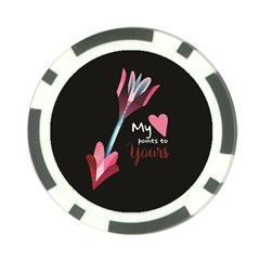 My Heart Points To Yours / Pink And Blue Cupid s Arrows (black) Poker Chip Card Guard (10 Pack) by FashionFling