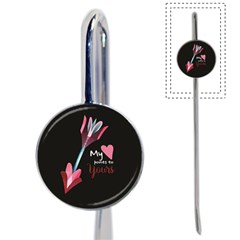 My Heart Points To Yours / Pink And Blue Cupid s Arrows (black) Book Mark by FashionFling