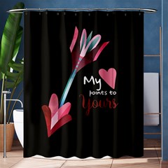 My Heart Points To Yours / Pink And Blue Cupid s Arrows (black) Shower Curtain 60  X 72  (medium)  by FashionFling